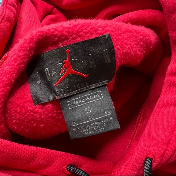 Nike Jordan 1 Jumpan Holiday Pullover Hoodie in Red - Picture 4 of 6